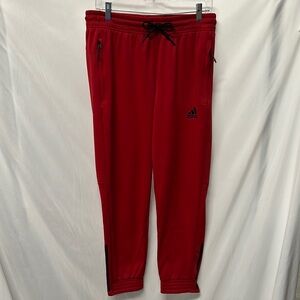 Adidas Red Track Pants with Black Details